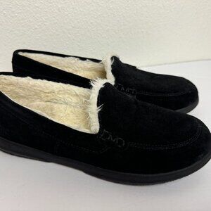 Vionic Faux Fur Black Suede Loafer Size 10
